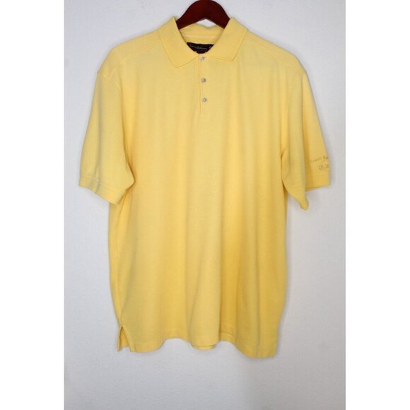 Tommy Bahama Other - Tommy Bahama Polo 18‎ Golf Men's L Yellow Casual Relaxed Fit Sporty Short Sleeve